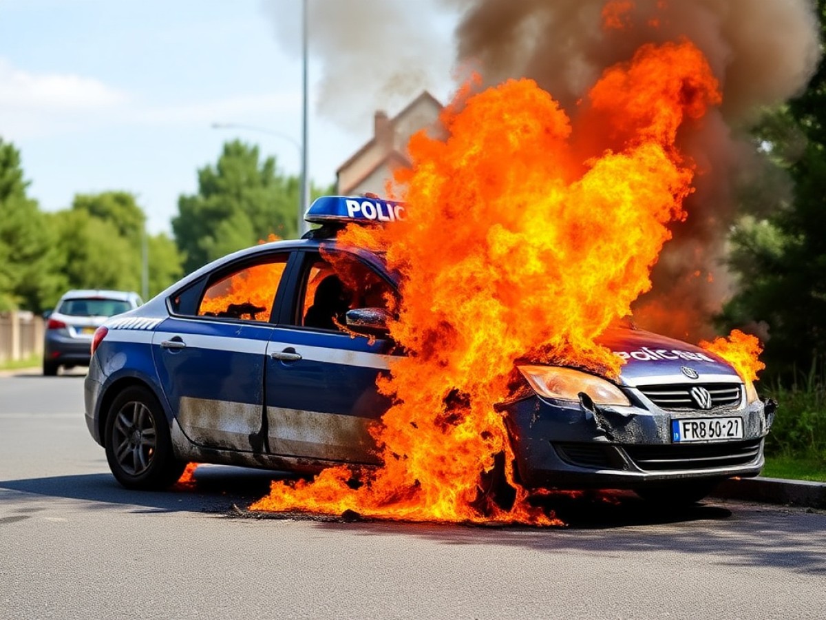 Véhicule carbonisé, vitres qui explosent... Une voiture de police incendiée dans l’enceinte d’un poste de la police municipale de Castres