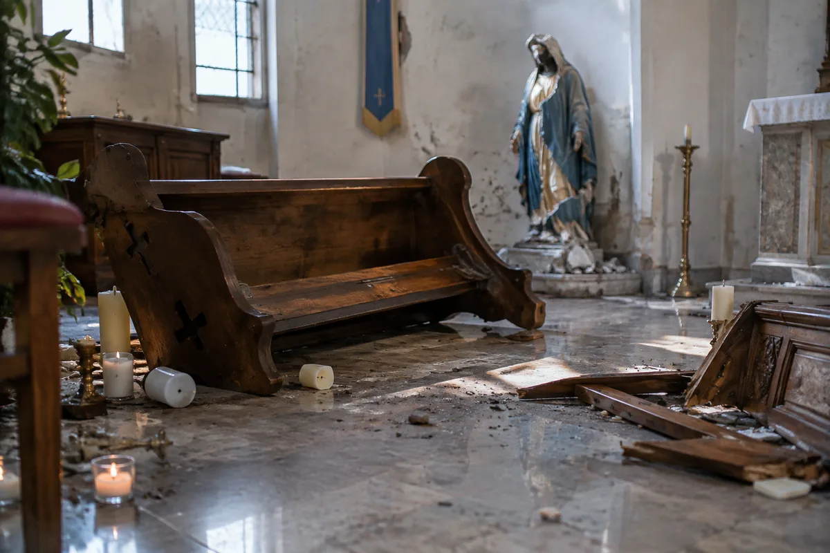 Albi : église vandalisée, statue et meuble détruits — les voleurs repartent avec des bougies