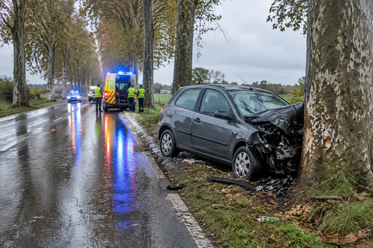 Lacourt-Saint-Pierre: voiture percute un platane, 1 mort et 1 grièvement blessé